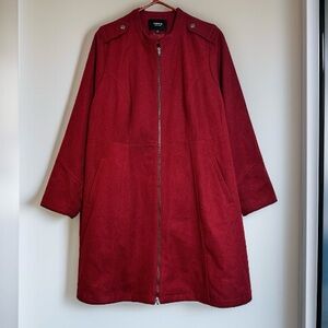 Torrid Wool Blend Zip Front Fit And Flare Coat
